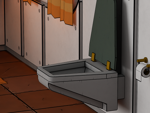 Bathroom Space Base - Cartoon Style 3D Model