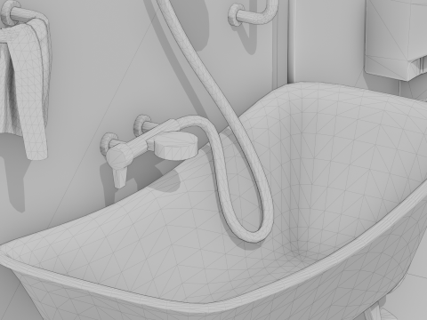 Bathroom Space Base - Cartoon Style 3D Model