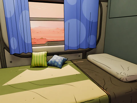 BedRoom Space Base - Cartoon Style 3D Model