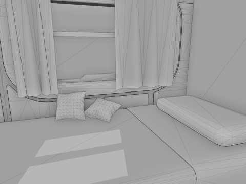 BedRoom Space Base - Cartoon Style 3D Модель