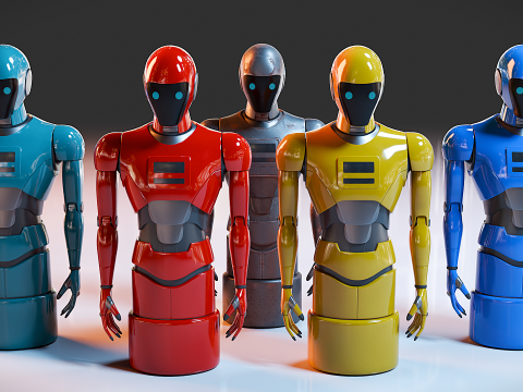 NeoKiosk Cyberpunk Kiosk Robot Character Modello 3D