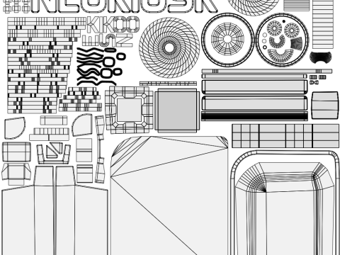 NeoKiosk Cyberpunk Kiosk Robot Karakteri 3D Model