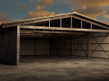 Industrial Hangar Warehouse 3D Model