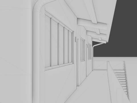 Immeuble résidentiel à deux étages Modèle 3D