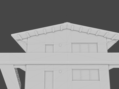 Immeuble résidentiel à deux étages Modèle 3D