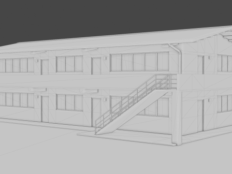 Immeuble résidentiel à deux étages Modèle 3D