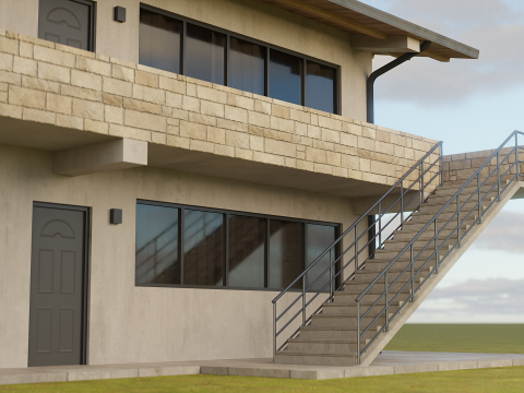 Immeuble résidentiel à deux étages Modèle 3D