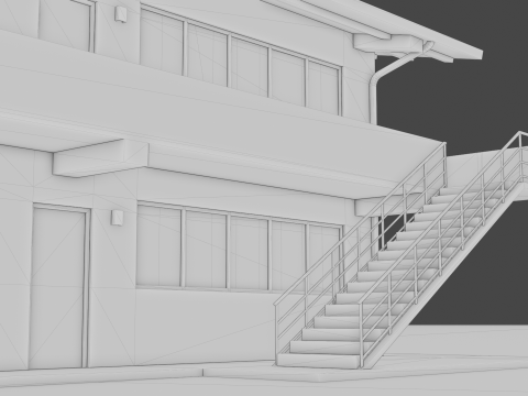 Immeuble résidentiel à deux étages Modèle 3D