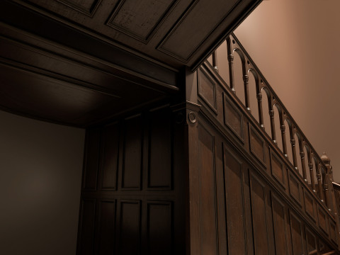 木製階段 - 拡張されたモジュラー資産 3Dモデル