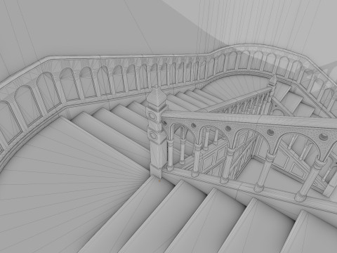 木製階段 - 拡張されたモジュラー資産 3Dモデル