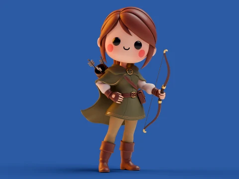 Robina Archer - personagem medieval Modelo 3D