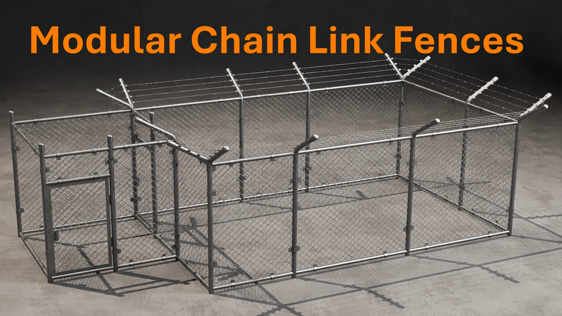 Chain Link Fence 3D Model .c4d .max .obj .3ds .fbx .stl .blend 