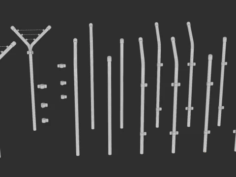 Chain Link Fence 3D Model