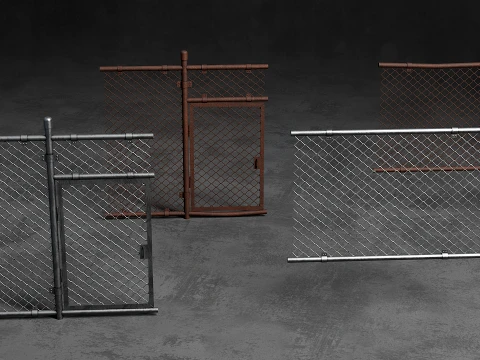 Chain Link Fence 3D Model