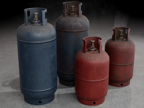 Gas Cylinders Model 3D
