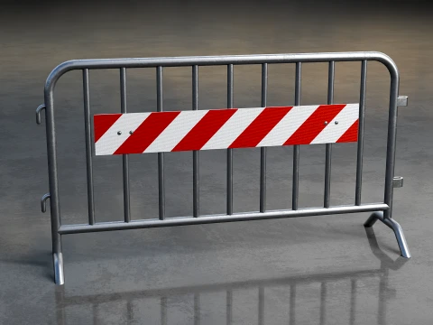 Crowd Control Barrier 3D Model