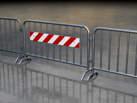 Crowd Control Barrier 3D Model