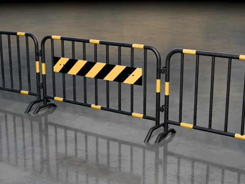 Crowd Control Barrier 3D Model