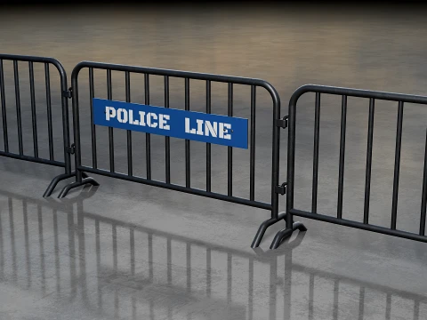 Crowd Control Barrier 3D Model