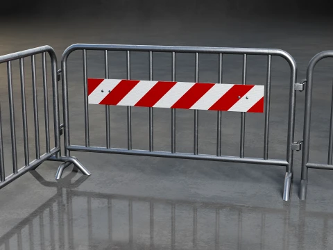 Crowd Control Barrier 3D Model