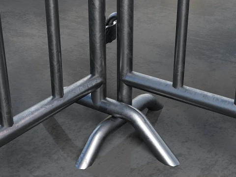 Crowd Control Barrier 3D Model
