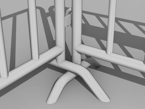 Crowd Control Barrier 3D Model