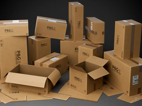 Cardboard Boxes 3Dモデル