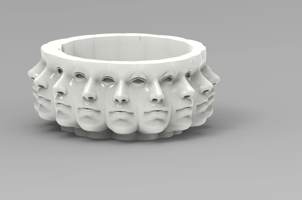 Polyface planter 3D Model .c4d .max .obj .3ds .fbx .stl .blend 