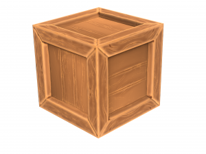 Low poly box with high poly textures 3D Model