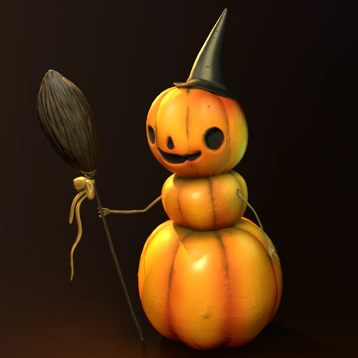 Pumpkinman 3D Model .c4d .max .obj .3ds .fbx .stl .blend 