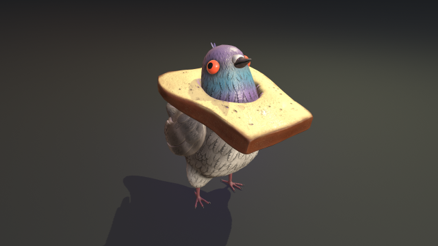 Bread Head Pigeon model Modelo 3D .c4d .max .obj .3ds .fbx .stl .blend 