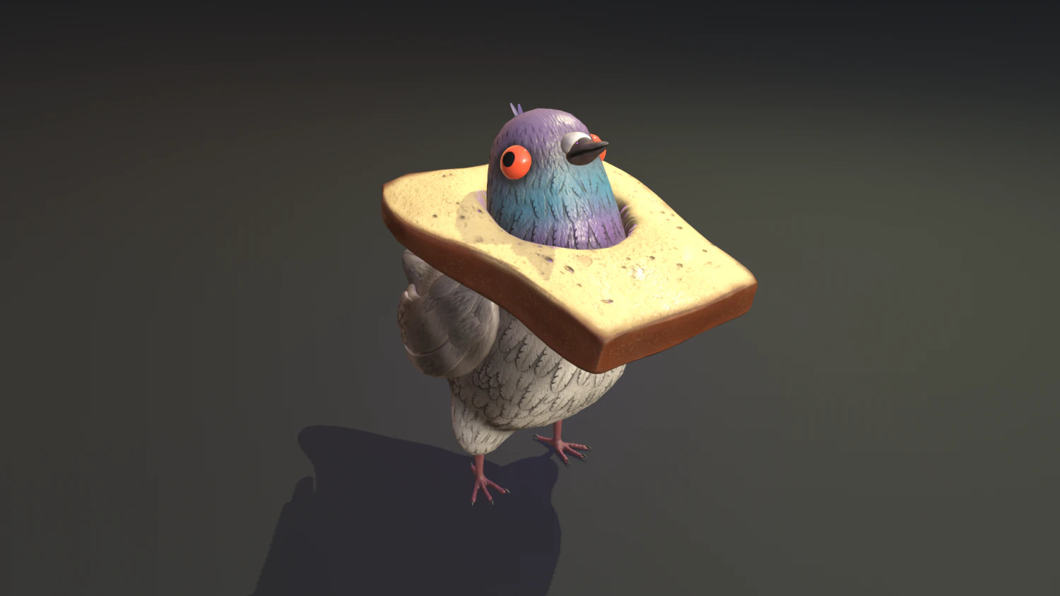 Bread Head Pigeon model 3D Model .c4d .max .obj .3ds .fbx .stl .blend 