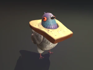 Modelo de pombo cabe&ccedil;a de p&atilde;o Modelo 3D