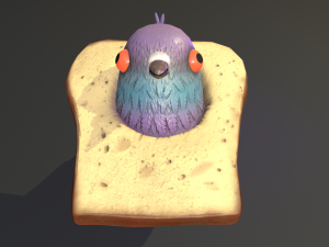 Bread Head Pigeon model Modelo 3D