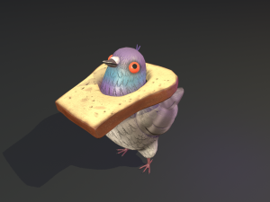 Bread Head Pigeon model Modelo 3D