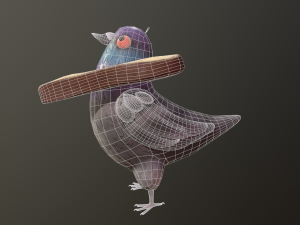 Bread Head Pigeon model Modelo 3D