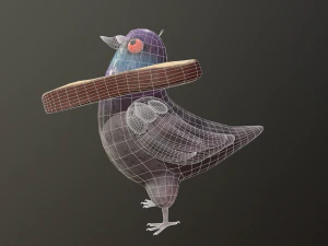 Bread Head Pigeon model 3D Model