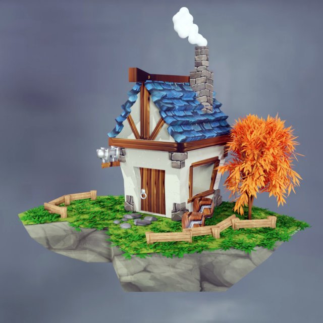 A little house from a fairy tale Model 3D .c4d .max .obj .3ds .fbx .stl .blend 