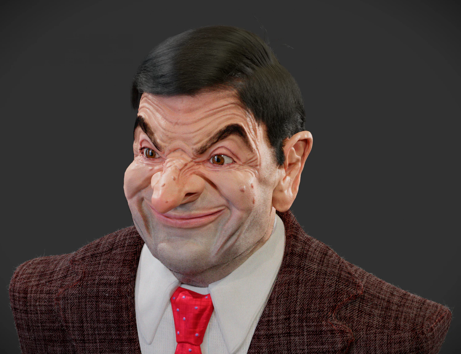 MrBean bust game ready 3D Model .c4d .max .obj .3ds .fbx .stl .blend 
