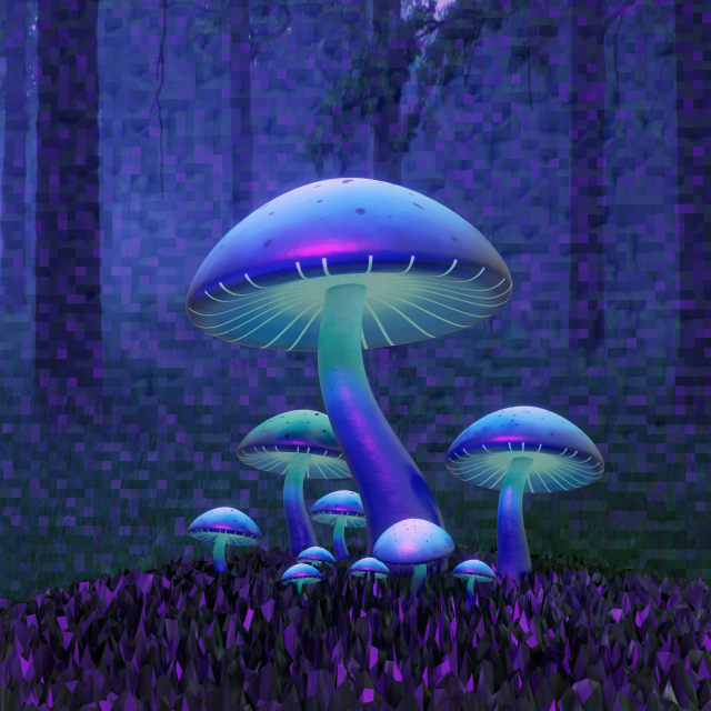 Magical mashooms 3D Модель .c4d .max .obj .3ds .fbx .stl .blend
