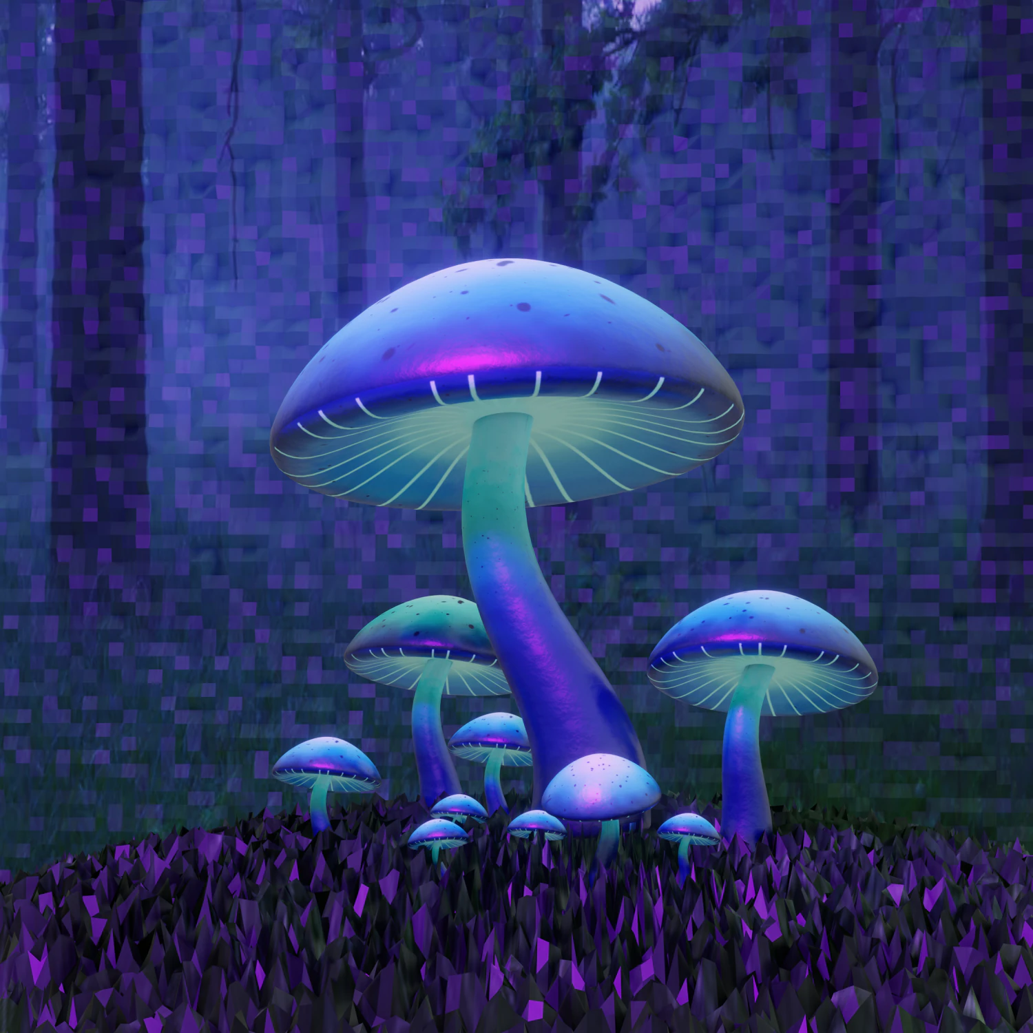 Magical mashooms 3D Model .c4d .max .obj .3ds .fbx .stl .blend 