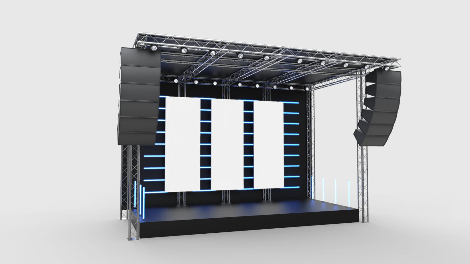 Concert Stage 2 3D Model .c4d .max .obj .3ds .fbx .stl .blend