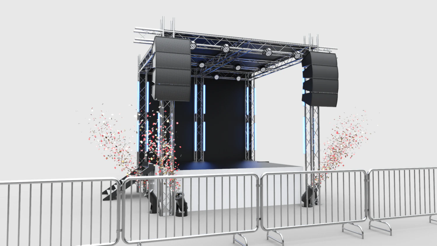 Concert Stage 4 3D Model .c4d .max .obj .3ds .fbx .stl .blend 