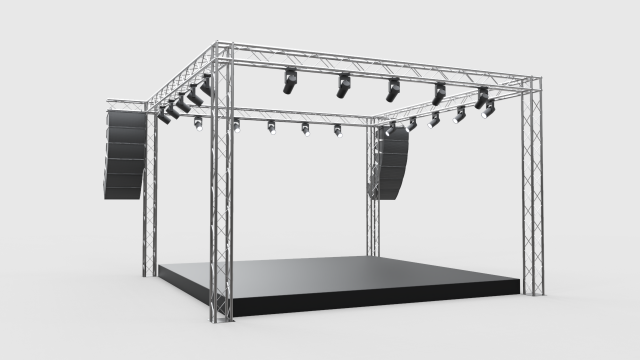 Concert Stage 12 3D Model .c4d .max .obj .3ds .fbx .stl .blend 