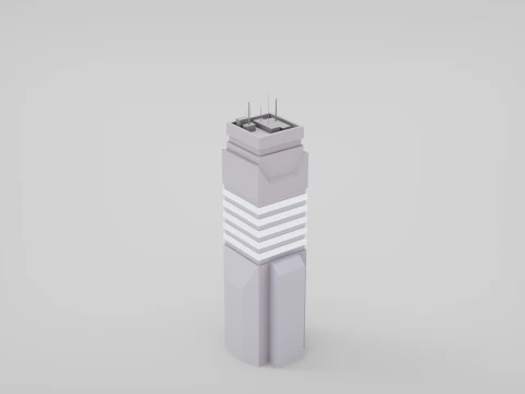 7 SciFi Skyscrapers 3D Model