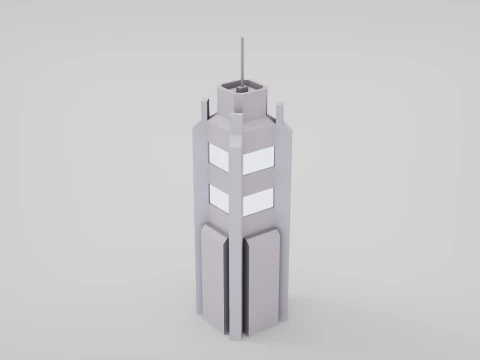 7 SciFi Skyscrapers 3D Model