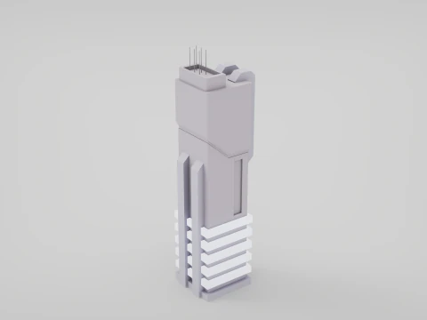 7 SciFi Skyscrapers 3D Model
