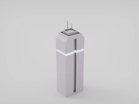 7 SciFi Skyscrapers 3D Model