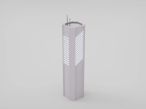 7 SciFi Skyscrapers 3D Model