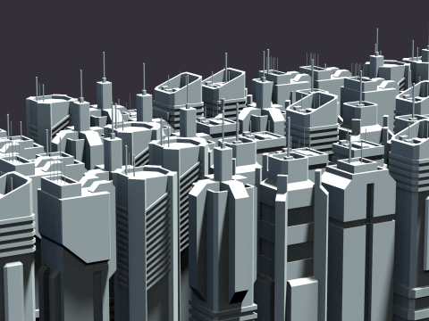 7 grattacieli fantascientifici Modello 3D